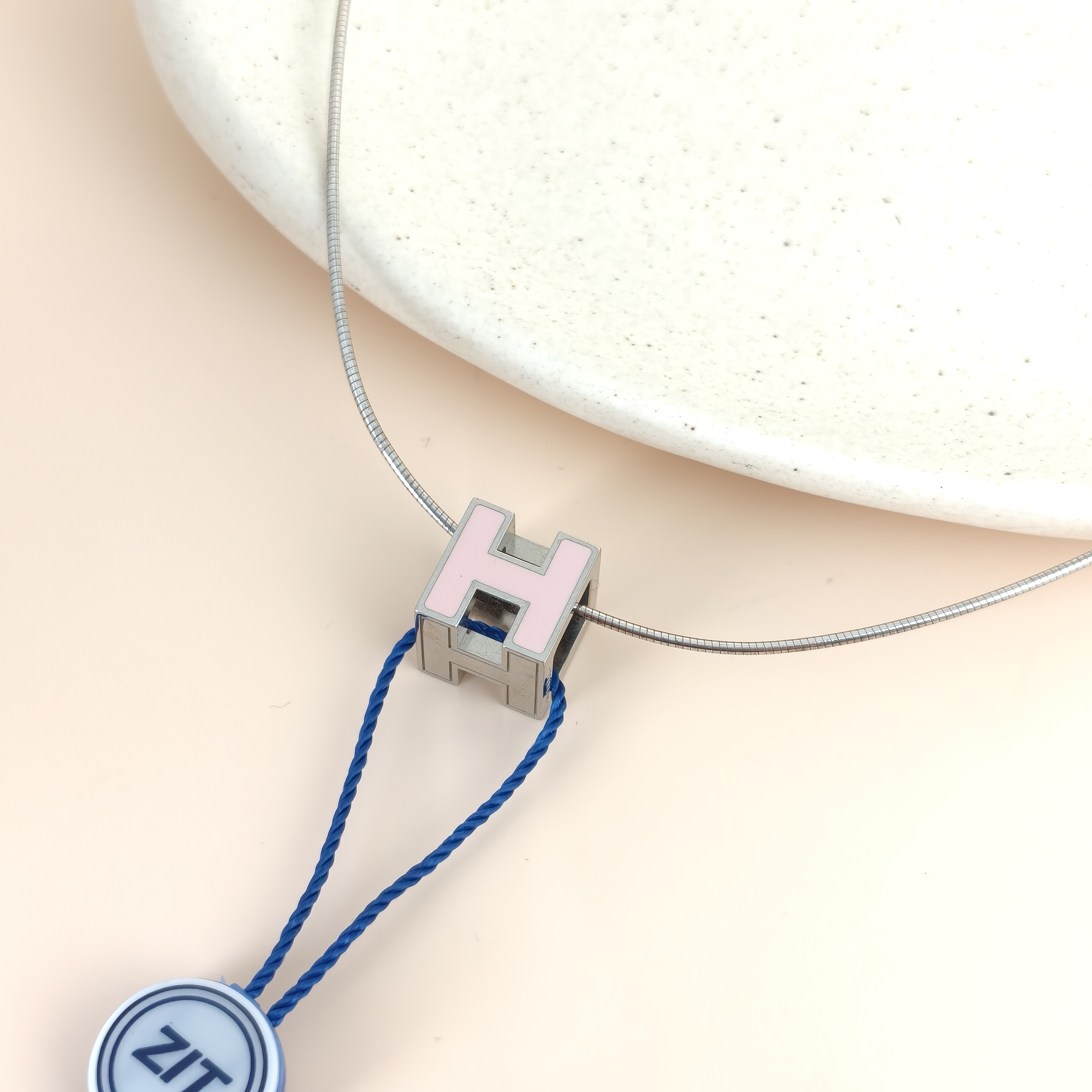 Hermès Necklace Cage d'H Necklace Pink One Size41cm — cover view 5 of 6