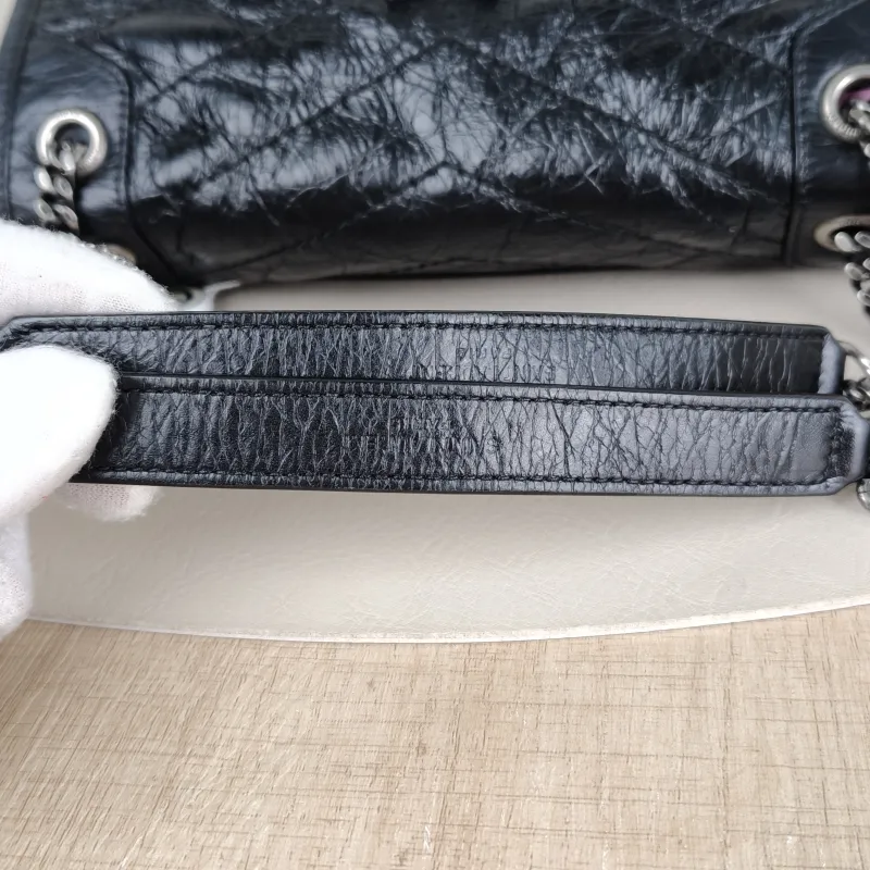 SAINT LAURENT Crossbody Bag Niki Black Waxed Leather Calfskin Small 21 × 7.5 × 16 cm — detail view 11 of 13