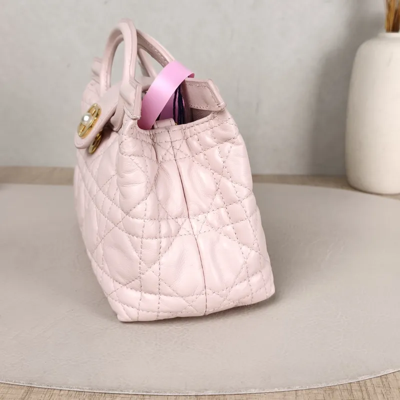 DIOR Crossbody Bag Jolie Top Handle Chain Bag Pink Lambskin Mini 18.5 × 8.5 × 13 cm — detail view 6 of 11