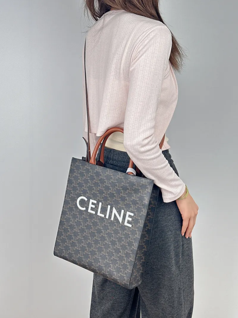 CELINE Crossbody Bag CABAS Monogram PVC Small28.5 × 8 × 33 cm — on-model view 2 of 2