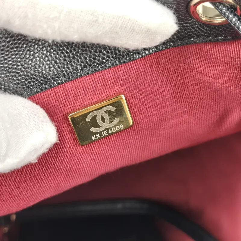 Chanel Backpack Backpack Black Grained Calfskin Large20 × 12 × 25 cm — detail view 13 of 13