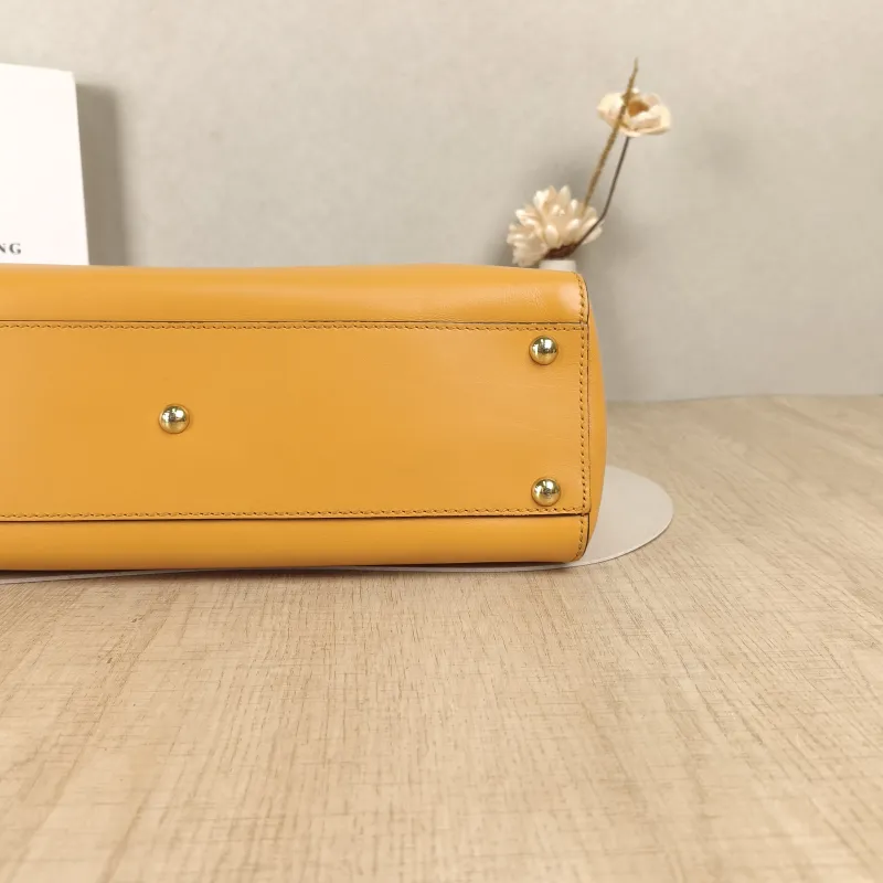 FENDI Top Handle Bag Peekaboo Brown Calfskin Medium 33.5 × 13 × 25.5 cm — detail view 12 of 13