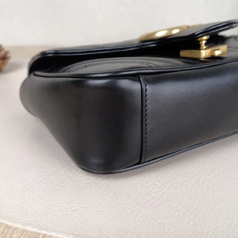 GUCCI Crossbody Bag GG Marmont Small Marmont 22 Black CC alfskin Small 22 × 6 × 13 cm — detail view 1 of 13
