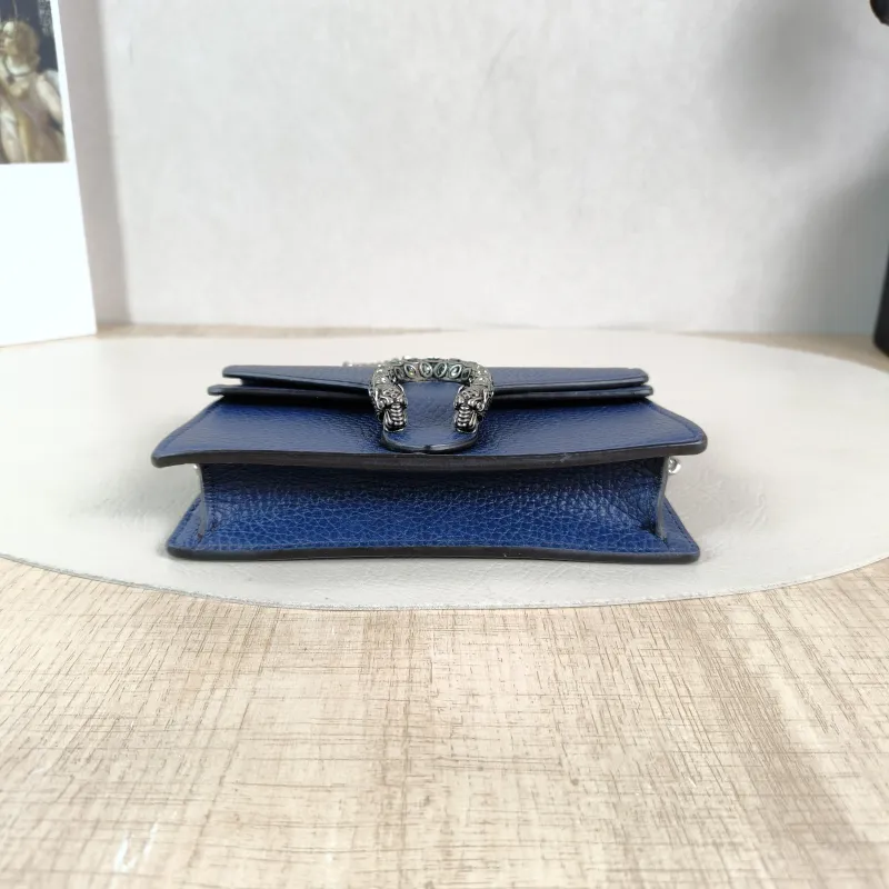 GUCCI Crossbody Bag Dionysus Navy Calfskinmini16.5 × 4.5 × 10 cm — cover view 3 of 5