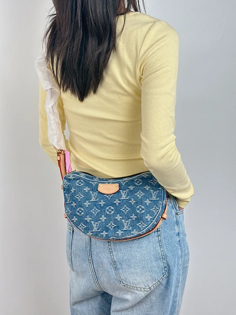 Louis Vuitton Shoulder Bag Croissant Blue Medium 25 × 5 × 15 cm — on-model view 1 of 2