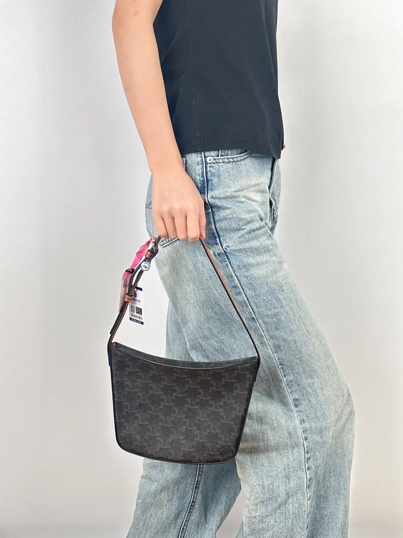 CELINE Shoulder Bag Croque Hobo Monogram PVC Medium18.5 × 2 × 15.5 cm — on-model view 1 of 3