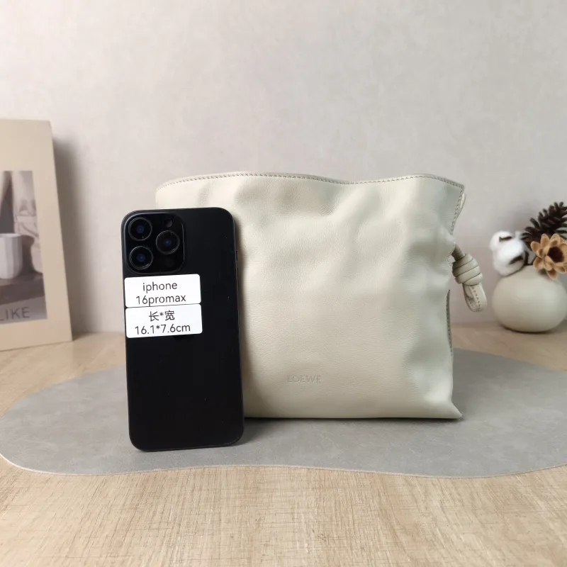 LOEWE Crossbody Bag Flamenco White Calfskin Mini 24 × 9 × 18 cm — cover view 5 of 5