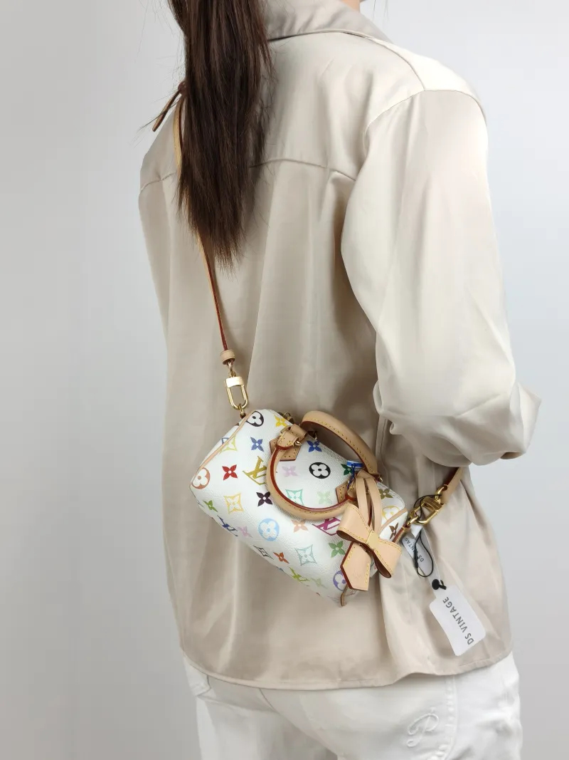 Louis Vuitton Crossbody Bag Speedy Nano Multicolore PVC nano 16 × 7.5 × 10 cm — on-model view 2 of 3