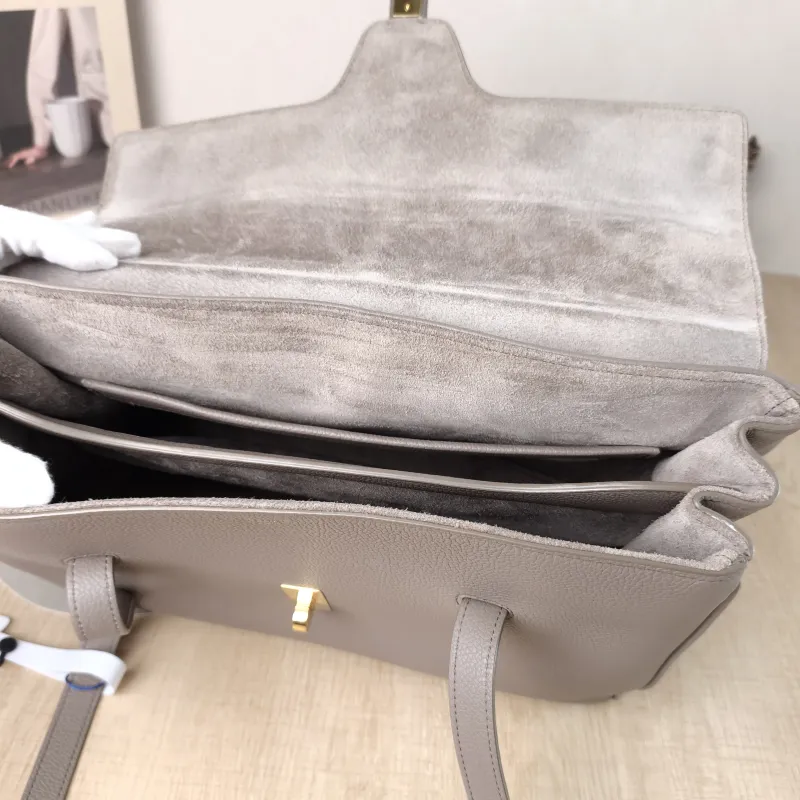 CELINE Shoulder Bag Soft 16Shoulder Bag Grey Calfskin Medium 32 × 15 × 24 cm — detail view 11 of 11