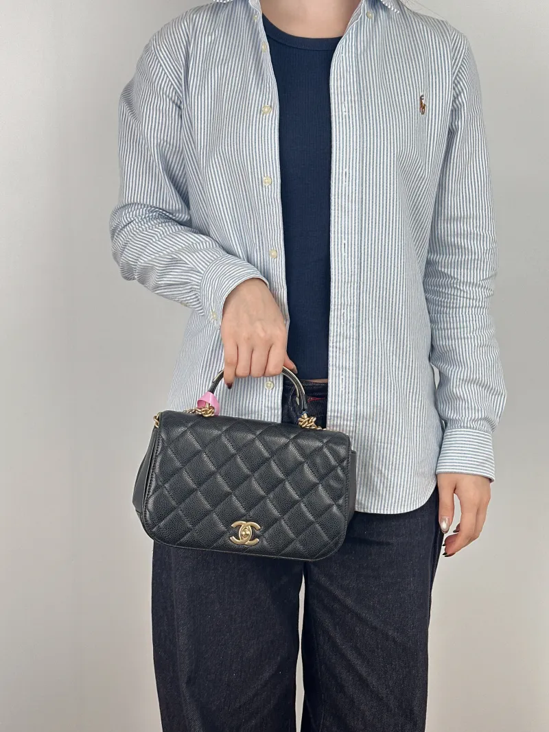 Chanel Crossbody Bag Crossbody Bag Black Calfskin One Size 24 × 8 × 16 cm 24 — on-model view 3 of 3