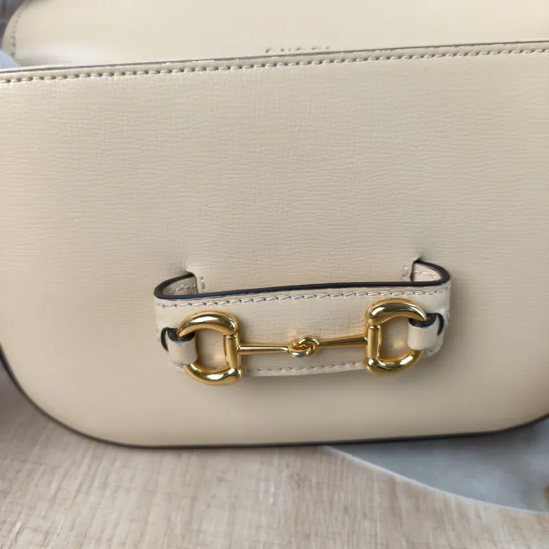 GUCCI Crossbody Bag Horsebit 1955 Horsebit Small Beige Calfskin Small 20.5 × 5 × 14.5 cm — detail view 8 of 13
