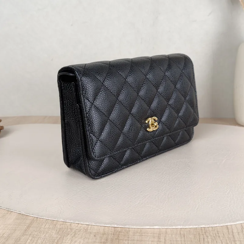Chanel Crossbody Bag Classic Flap WOC CF WOCWOC Bag Black Grained Calfskin Mini 19.2 × 3.5 × 12.3 cm — cover view 3 of 5