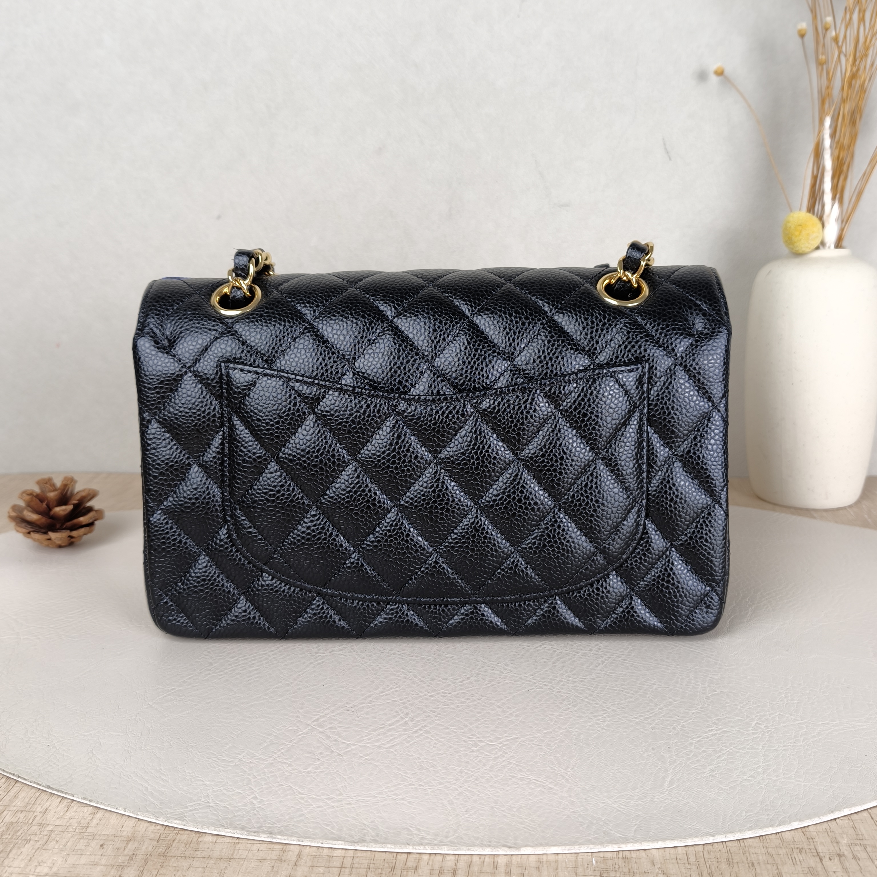 Chanel Crossbody Bag Classic Flap CF Black Grained Calfskin Small23 × 6 × 14.5 cm — cover view 5 of 5