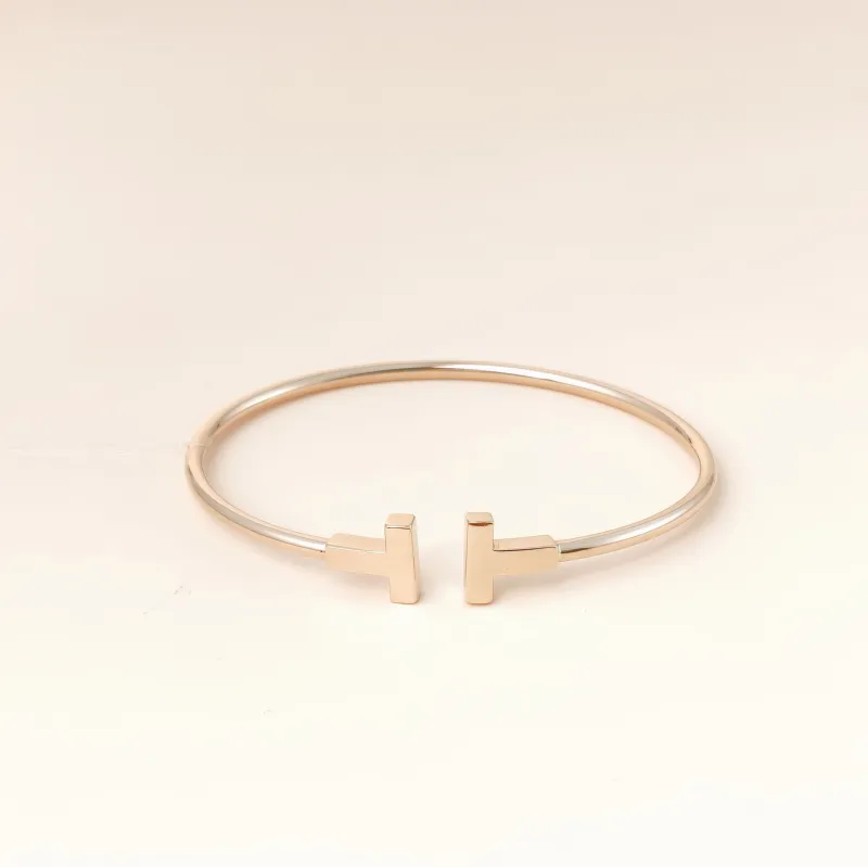 Tiffany&Co. Bangle T Collection T Rose Gold 18KR ose Gold One Size 16.5cm