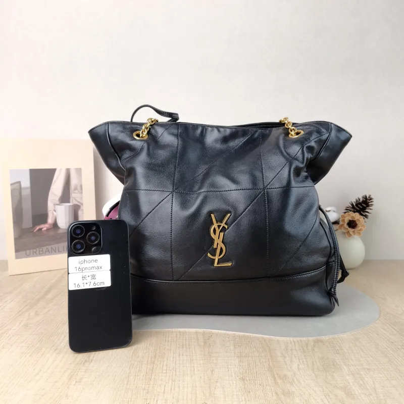 SAINT LAURENT Crossbody Bag JAMIE SHOPPING Shopping Tote Black SL ambskin Medium 35 × 10 × 35 cm — cover view 4 of 5