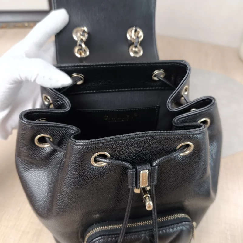 Chanel Backpackaffinity Backpack Black Grained Calfskin Small20 × 14 × 22 cm — detail view 15 of 19