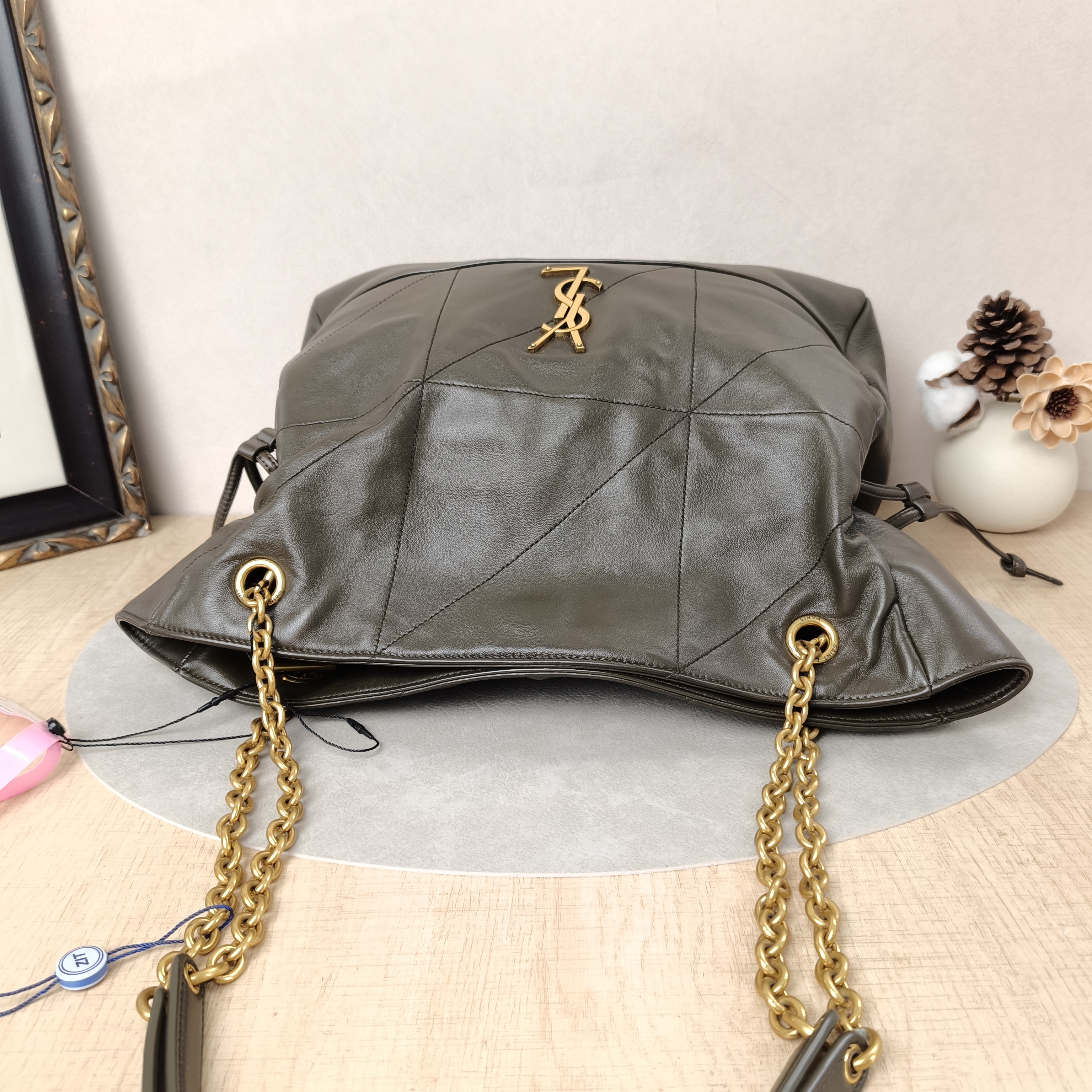 SAINT LAURENT Shoulder Bag JAMIE SHOPPING Shopping Tote Green Lambskin Medium35 × 10 × 35 cm — cover view 2 of 10