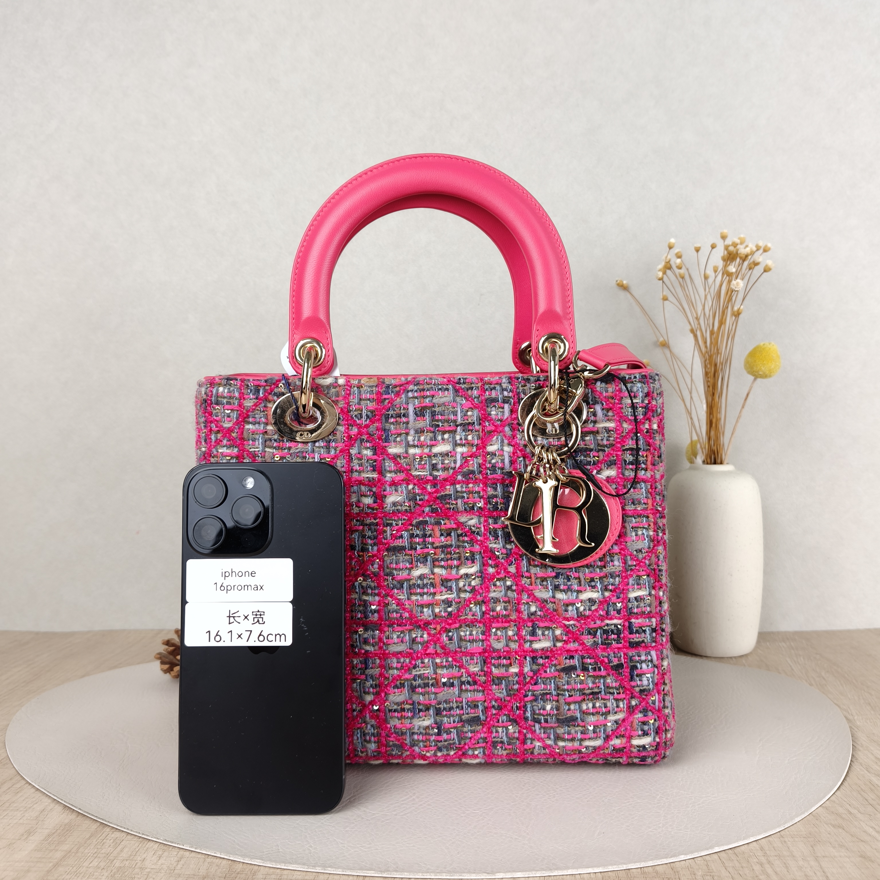 DIOR Top Handle Bag Lady Lady Dior Bag Pink Medium24 × 12 × 21 cm — cover view 2 of 5