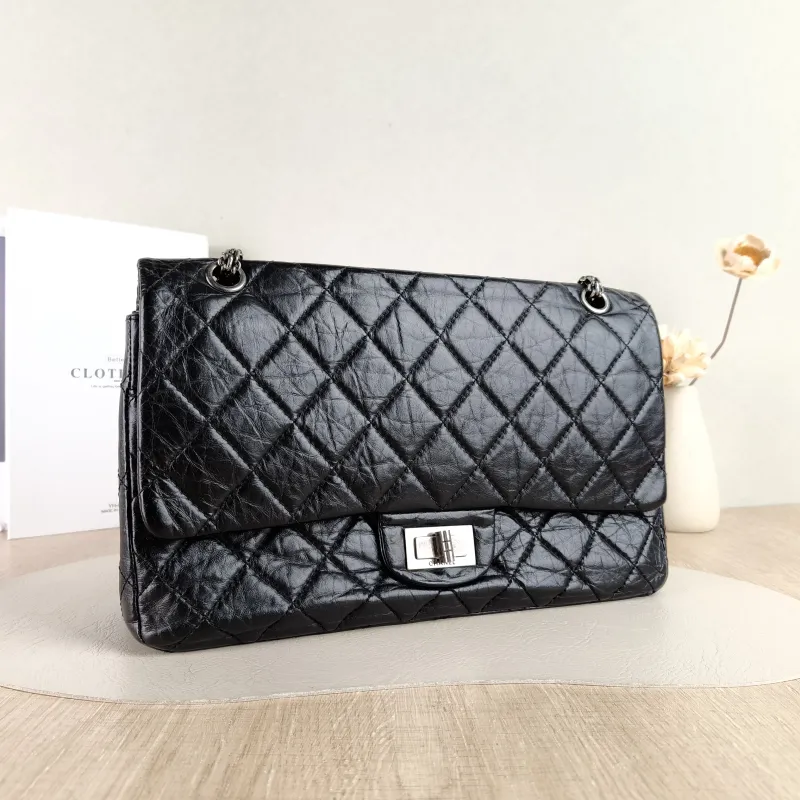 Chanel Shoulder Bag 2.55 Black Calfskin Large 31.5 × 10 × 20 cm 13 — cover view 3 of 5