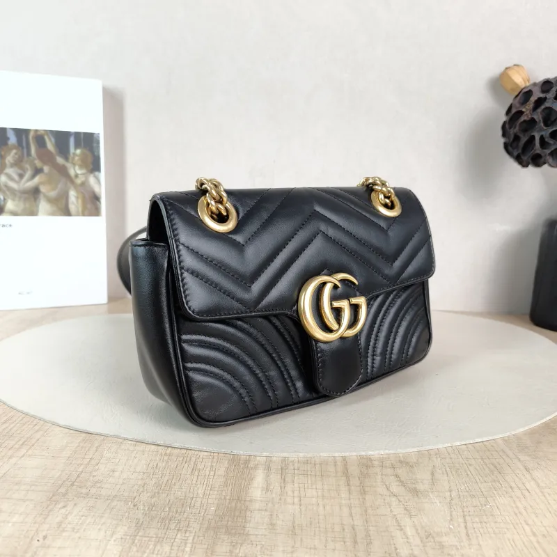 GUCCI Crossbody Bag GG Marmont Small Marmont 22 Black CC alfskin Small 22 × 6 × 13 cm — cover view 5 of 5