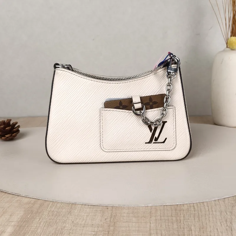 Louis Vuitton Shoulder Bag MARELLINI White Epi Embossed Calfskinmini19 × 6.5 × 13.5 cm