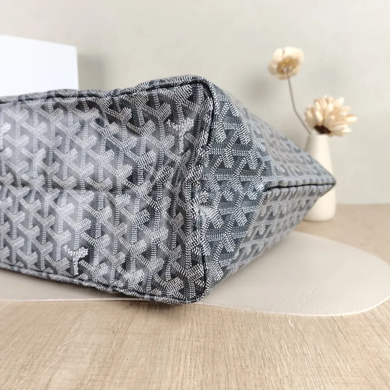 GOYARD Shoulder Bag SAINT LOUIS Shopping Tote Grey PVC Small 34 × 15 × 28 cm — detail view 5 of 10