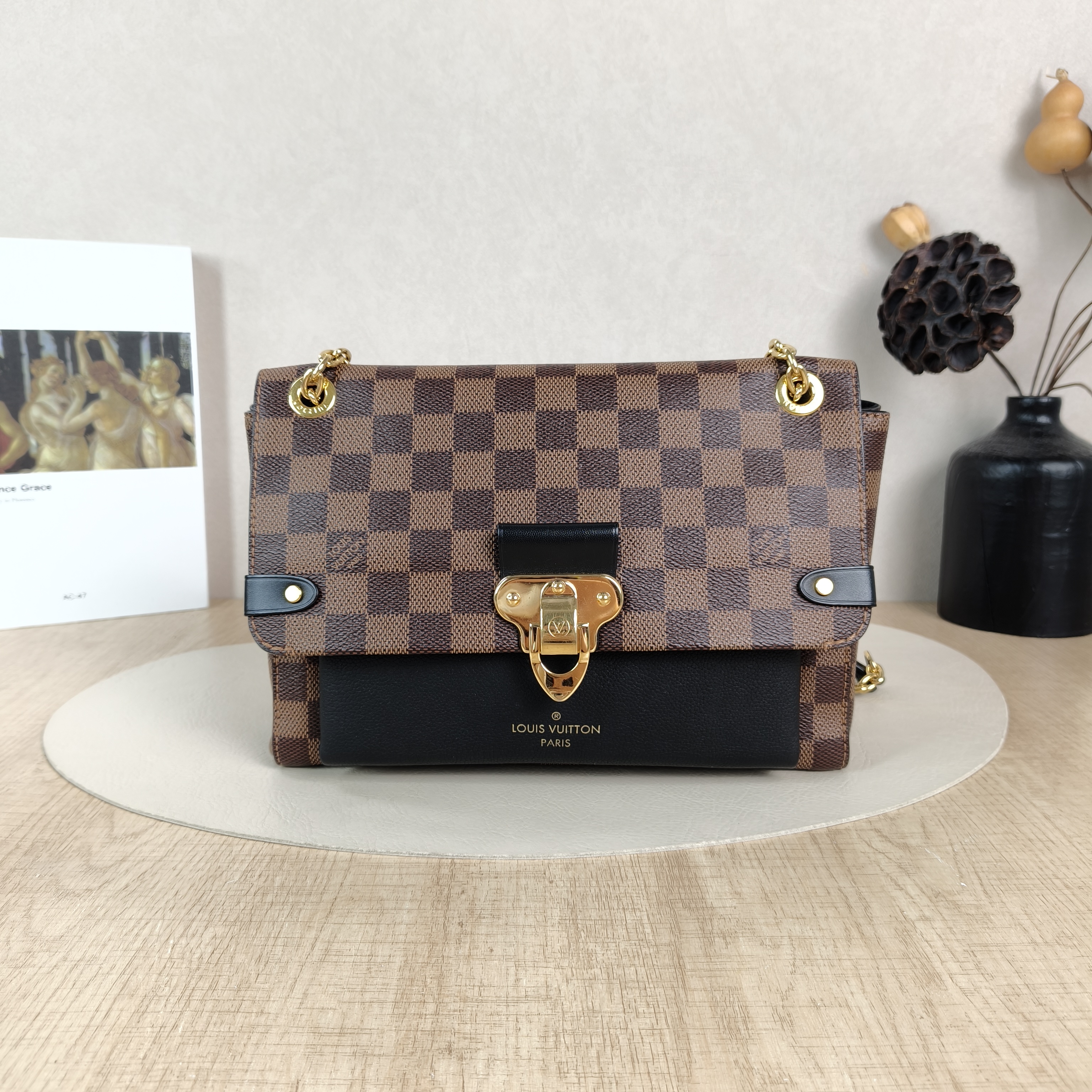 Louis Vuitton Shoulder Bag VAVIN Brown PVC Small25 × 9.5 × 17 cm