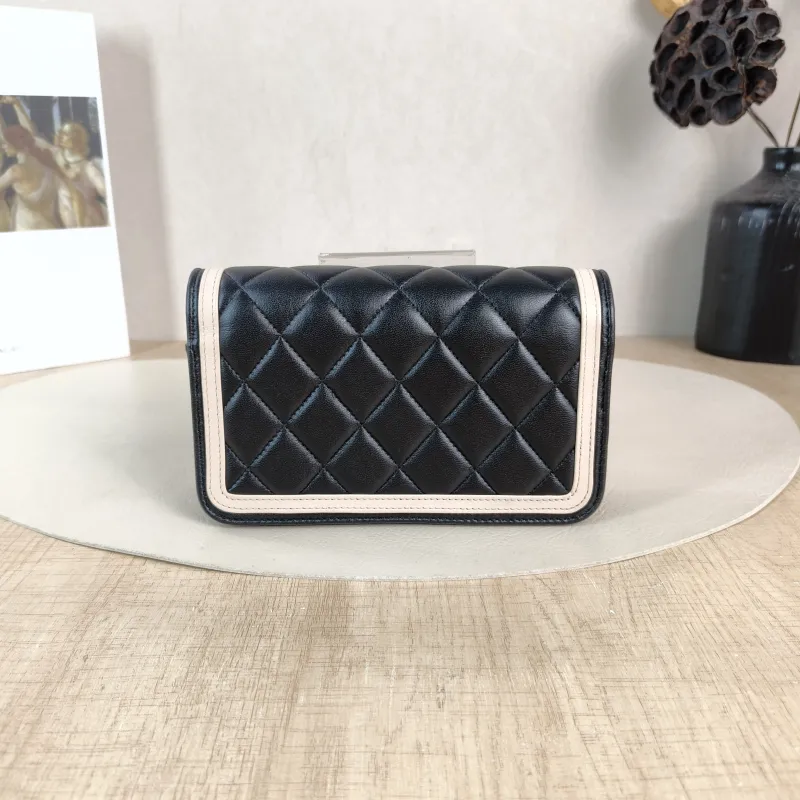 Chanel Crossbody Bag CF Mini WOC Crossbody Bag Black Pink Lambskin One Size 17 × 4 × 10 cm — cover view 2 of 5
