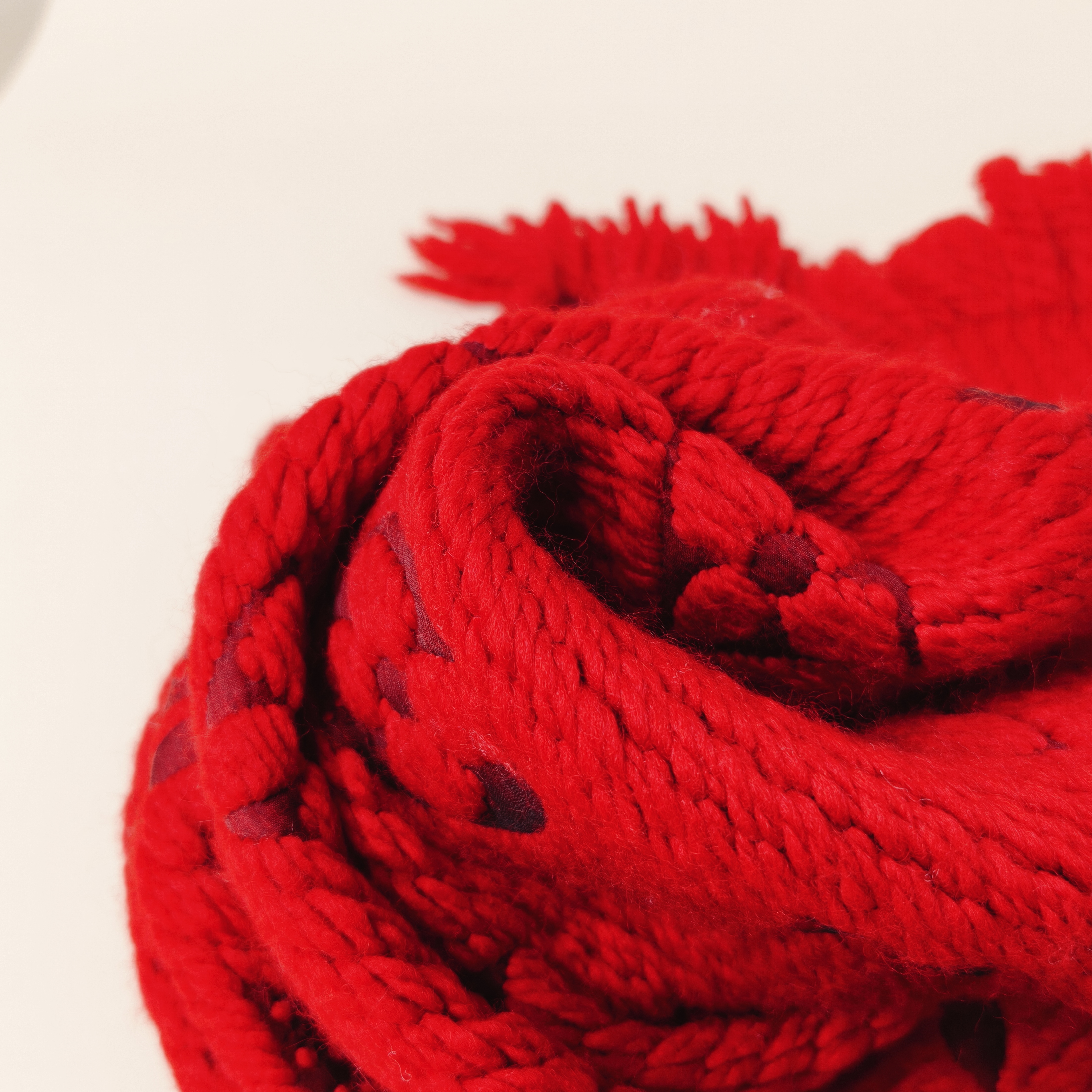 Louis Vuitton Scarf Scarf Red Wool · Silk One Size30*160cm — cover view 5 of 7