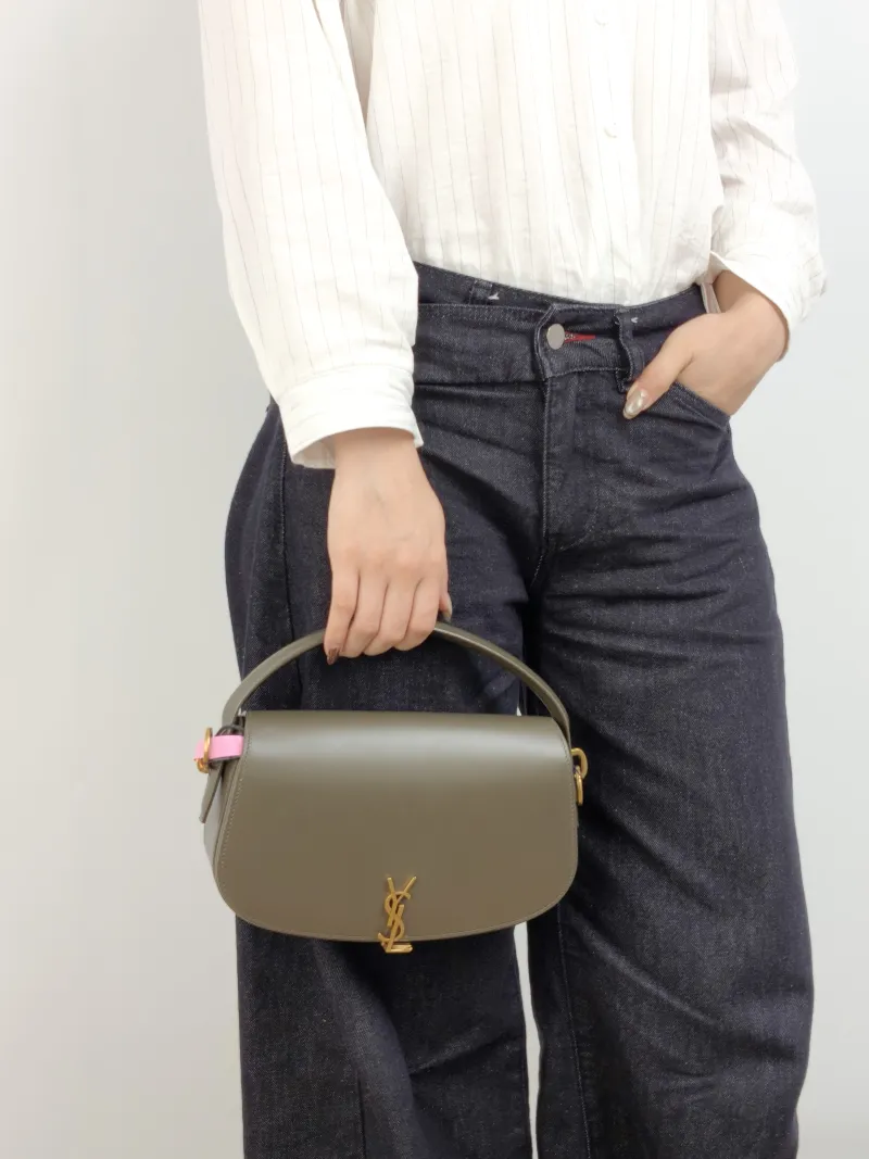SAINT LAURENT Shoulder Bag VOLTAIRE Calfskin 24 × 6 × 14 cm — on-model view 1 of 3