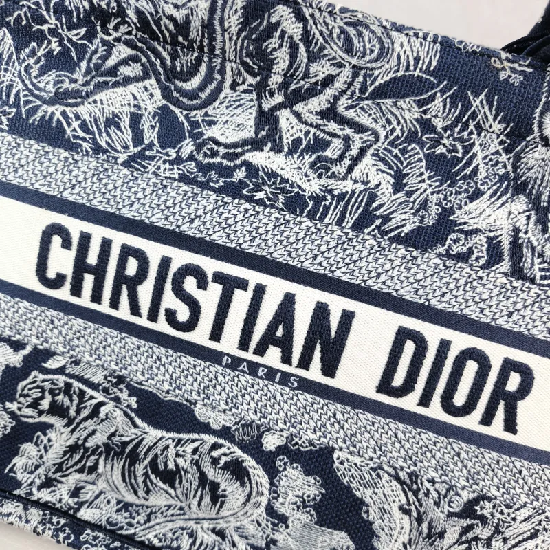 DIOR Top Handle Bag Book Tote Collection · Blue White Canvas Medium 36 × 16.5 × 27.5 cm — detail view 9 of 10