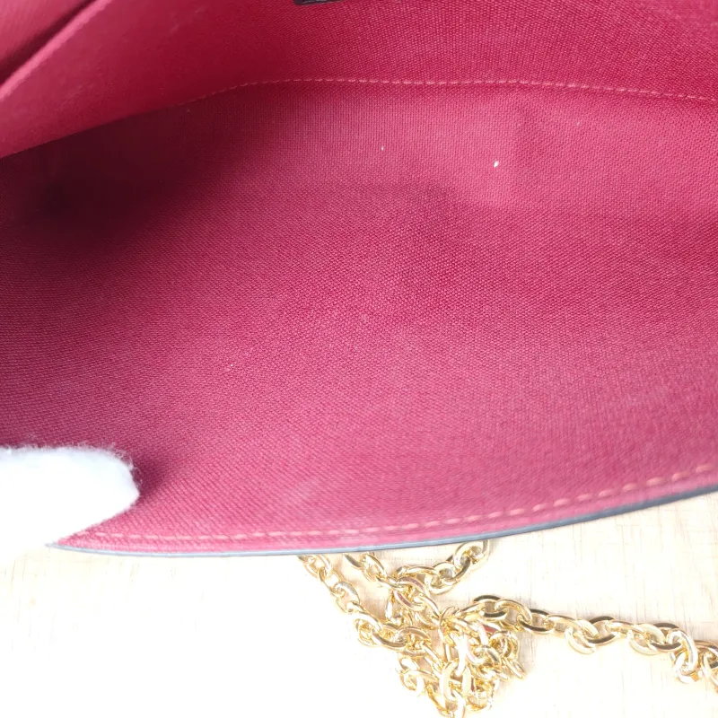 Louis Vuitton Crossbody Bag Pochette Félicie Black · White Calfskin Small 21 × 3 × 12 cm — detail view 13 of 14