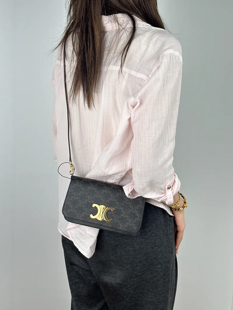 CELINE Shoulder Bag Crossbody Bag Monogram PVC One Size21 × 3 × 11 cm — on-model view 2 of 2