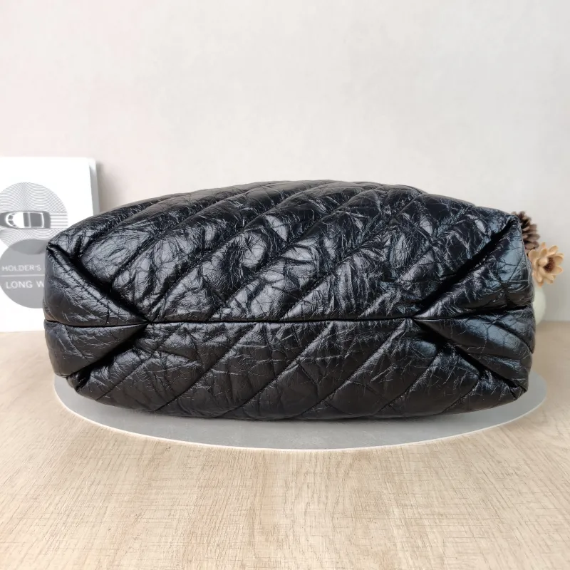 BALENCIAGA Crossbody Bag Crush Black Waxed Leather Large35 × 14 × 37 cm — cover view 5 of 5