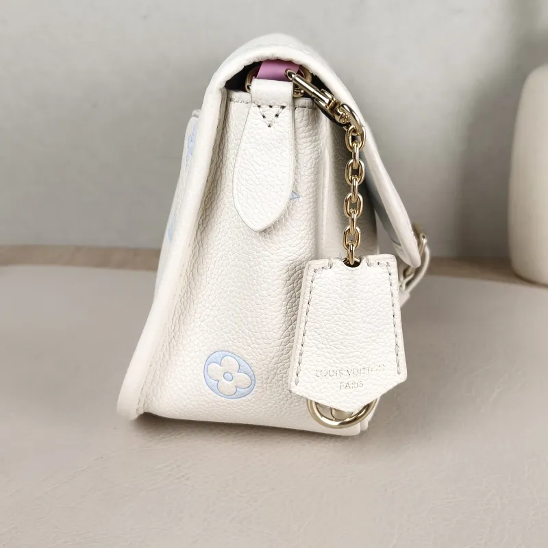Louis Vuitton Crossbody Bag Diane Baguette Bag White · Blue Empreinte Embossed Calfskin Small 24 × 9 × 15 cm — detail view 5 of 13