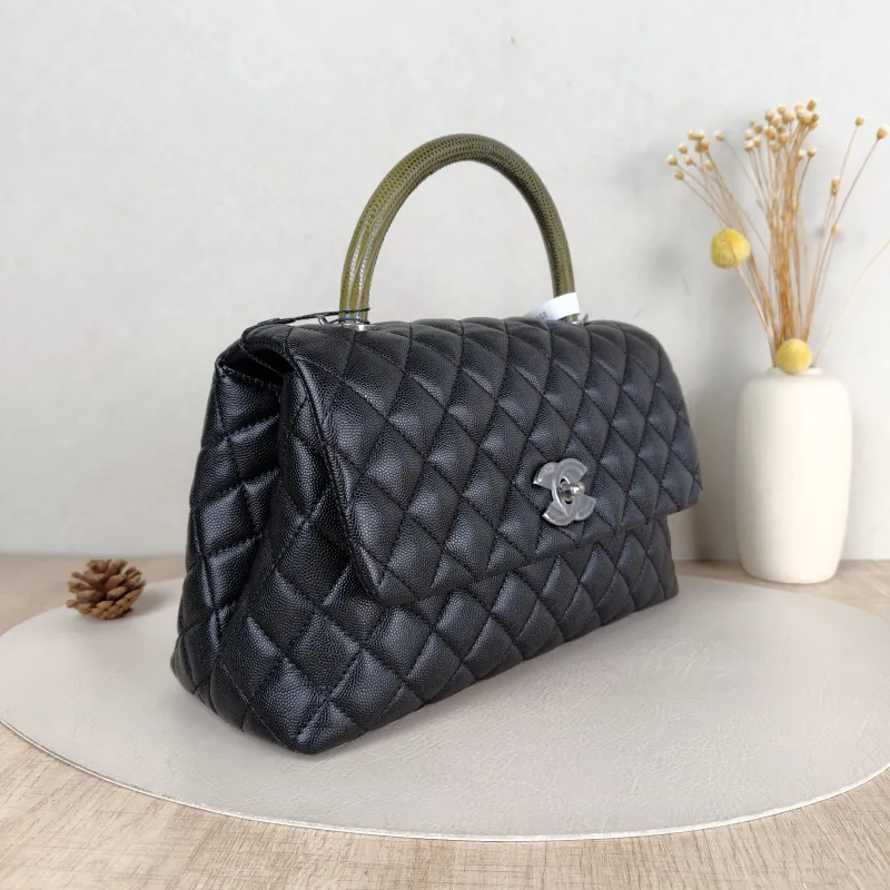 Chanel Top Handle Bag Coco Handle​ Black Grained Calfskin Medium 29 × 12 × 18 cm 23 — cover view 5 of 5