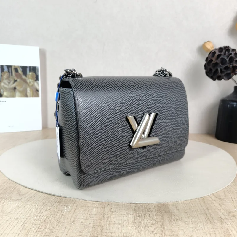 Louis Vuitton Crossbody Bag Twist Grey Calfskin Medium 23 × 9.5 × 17 cm — cover view 4 of 6