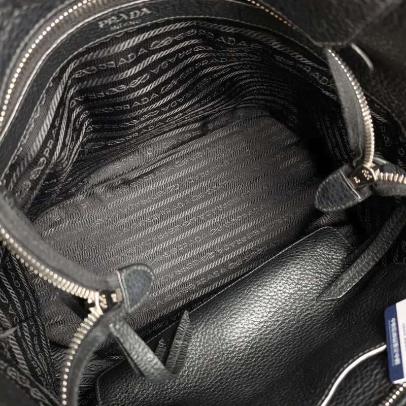 PRADA Shoulder Bag Bucket Bag Black Calfskin One Size 28 × 15 × 27 cm — detail view 9 of 11