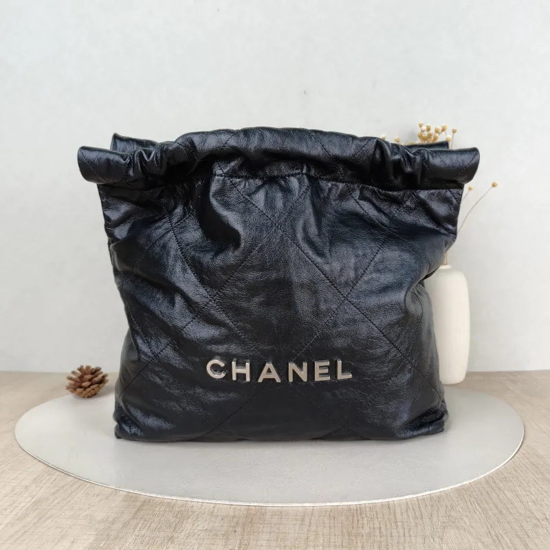 Chanel Shoulder Bag 22Bag Black CC alfskin Small 35 × 7 × 37 cm