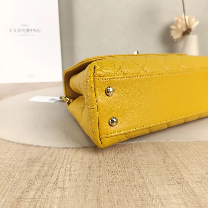 Chanel Crossbody Bag Coco Handle​ Yellow Calfskin Small24 × 10 × 14 cm — detail view 15 of 15