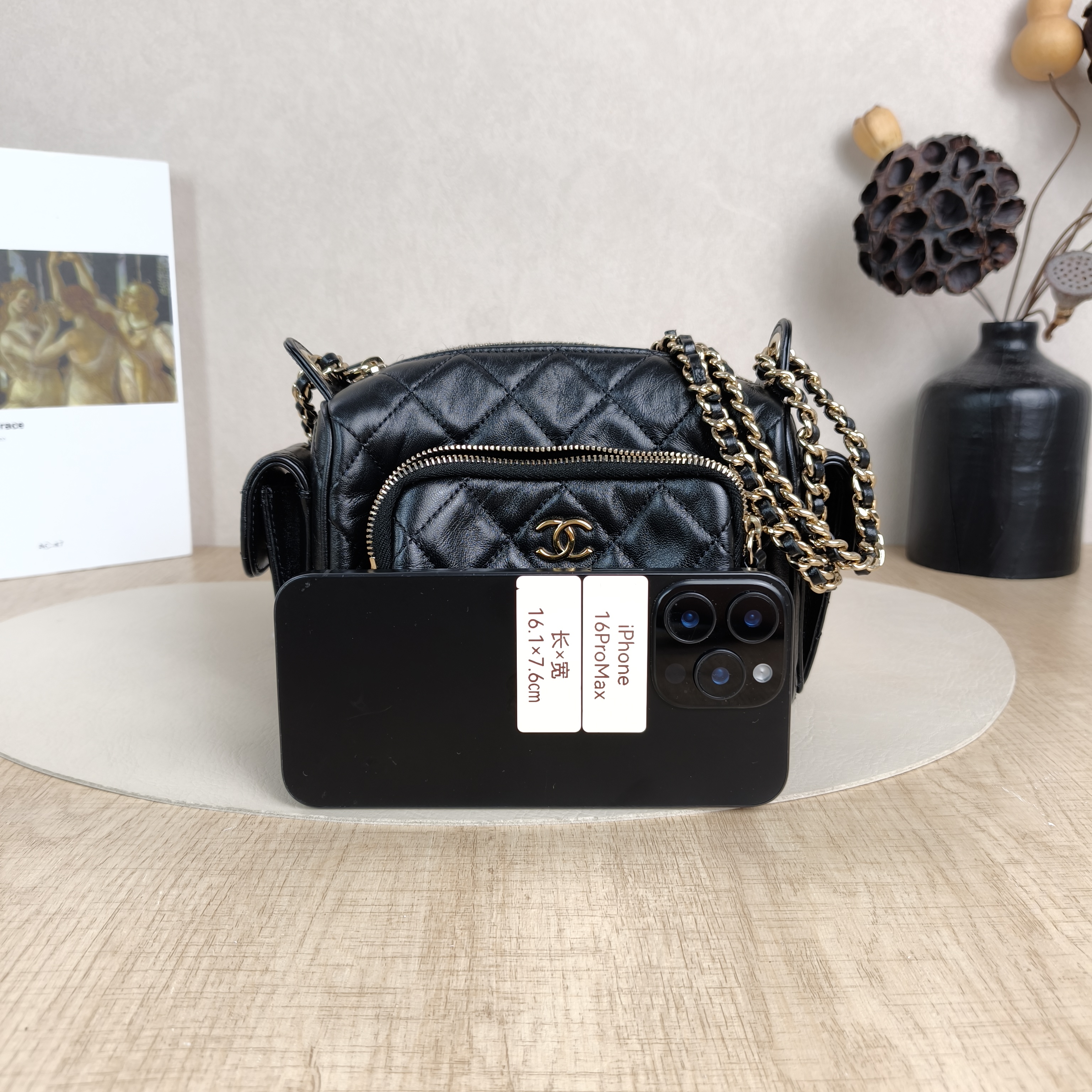 Chanel Crossbody Bag24k Camera Bag Black Lambskin One Size23 × 8 × 15 cm — cover view 2 of 6