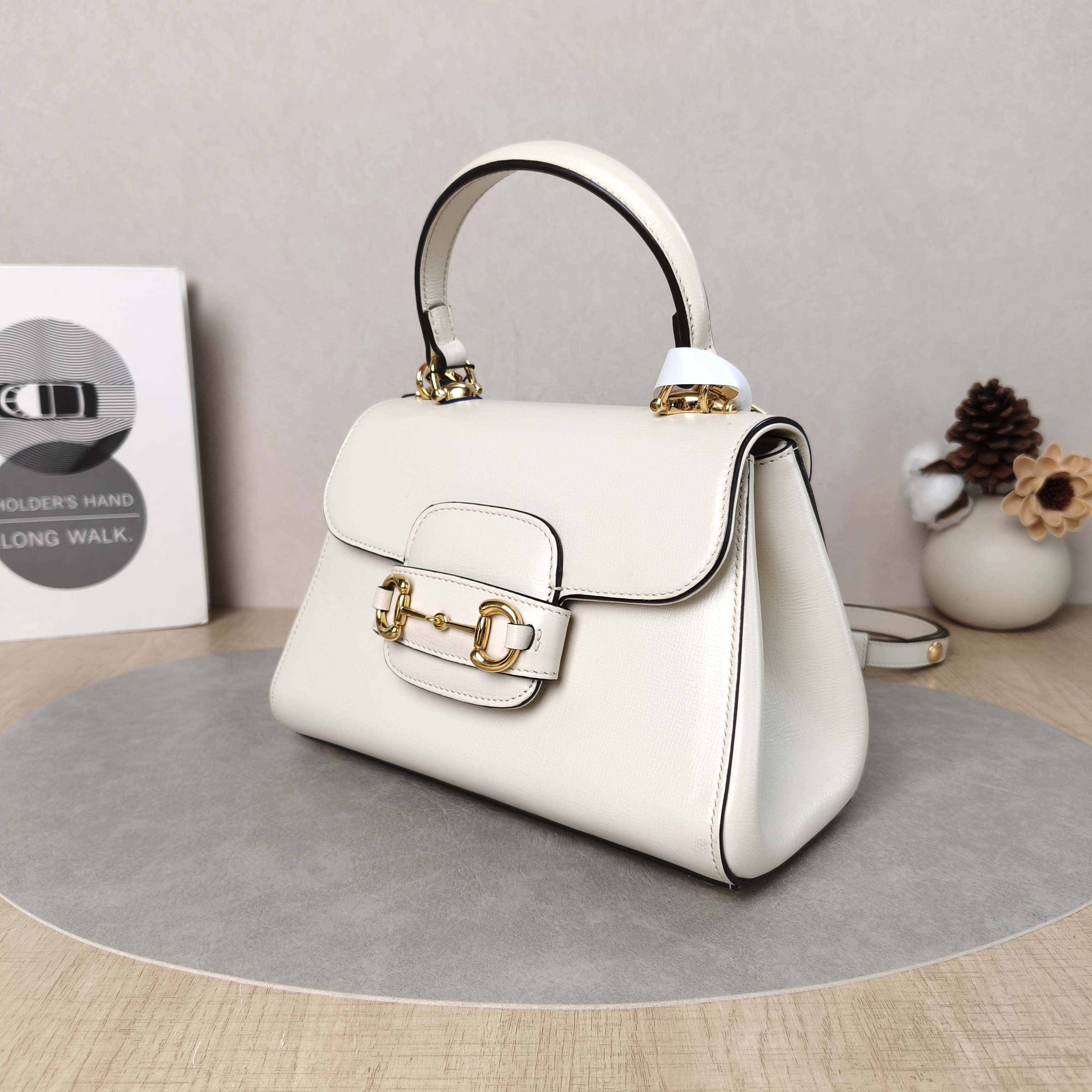 GUCCI Crossbody Bag Horsebit 1955Collection Top Handle Bag White Calfskin Small22 × 10.5 × 16 cm — cover view 5 of 6