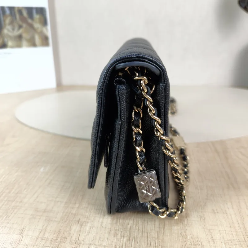 Chanel Crossbody Bag CF WOCWOC Bag Accessory Black Grained Calfskin Mini 19.2 × 3.5 × 12.3 cm — detail view 11 of 12