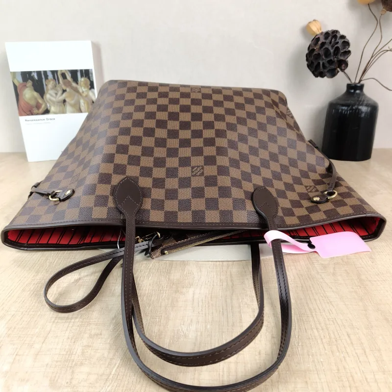 Louis Vuitton Shoulder Bag Neverfull Damier Ebene PVC Medium 31 × 14 × 28 cm — detail view 11 of 11