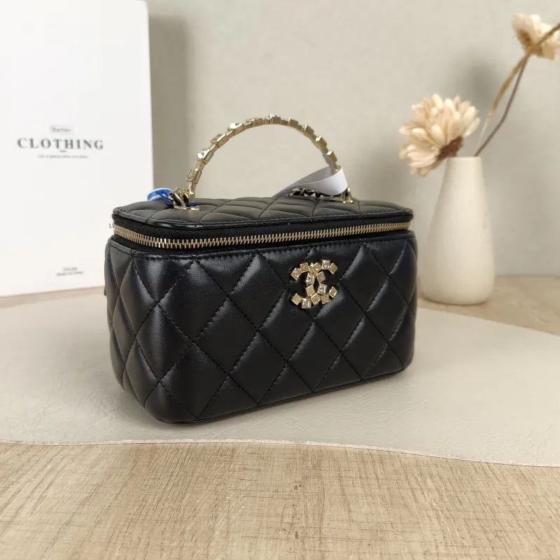 Chanel Crossbody Bag 24p Edition Box Bag Cosmetic Bag Black Lambskin 17 × 8 × 9.5 cm — cover view 4 of 5
