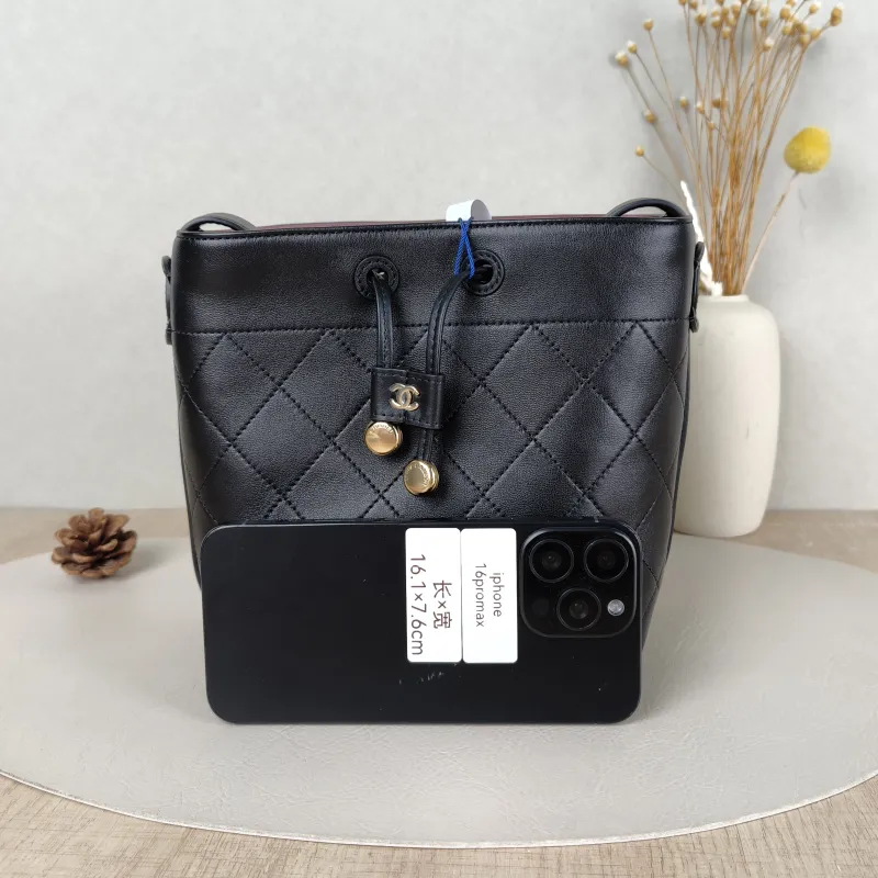 Chanel Shoulder Bag Bucket Bag Black Lambskin Mini 16 × 10 × 18 cm — cover view 3 of 5