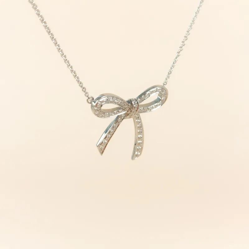 Tiffany&Co. Necklace Bow Pavé Diamond 950Diamond One Size 40cm — cover view 3 of 9