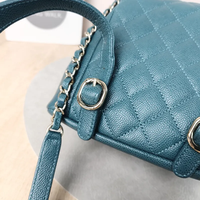 Chanel Backpack Duma Green Grained Calfskin Small16.5 × 10 × 17.5 cm — detail view 12 of 14