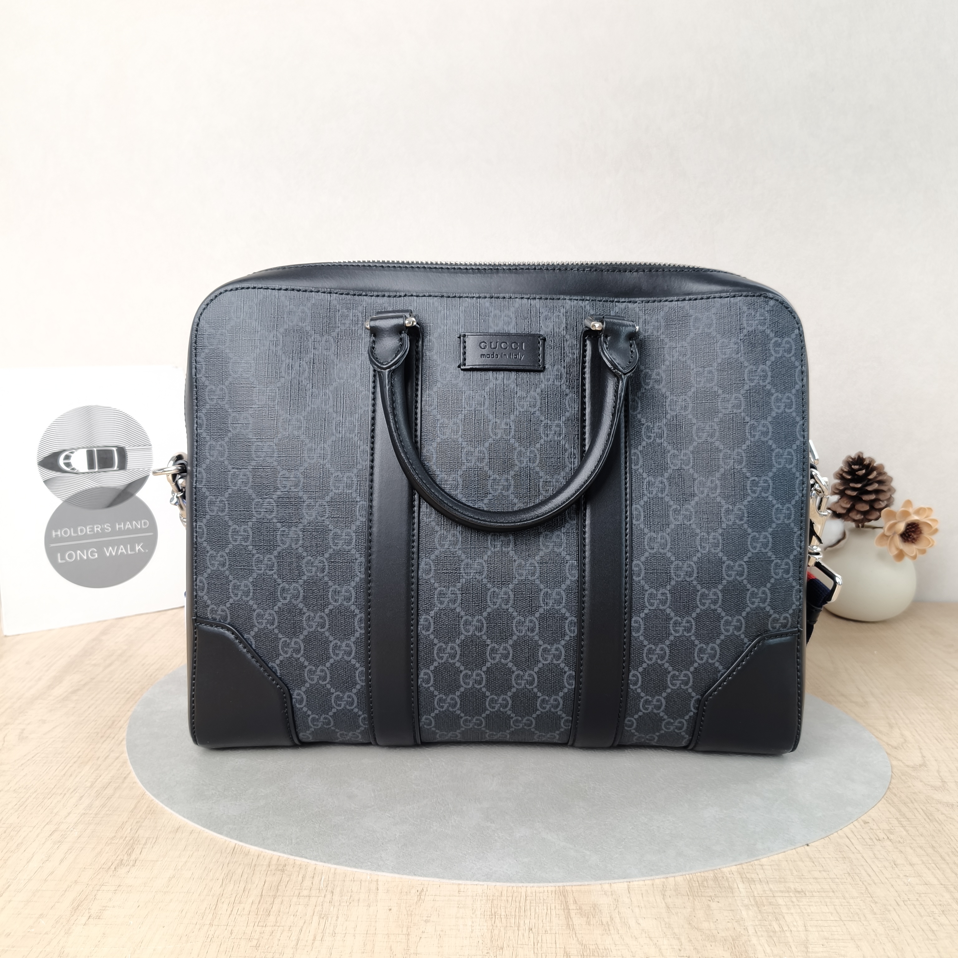 GUCCI Crossbody Bag Black PVC One Size36 × 7 × 28 cm