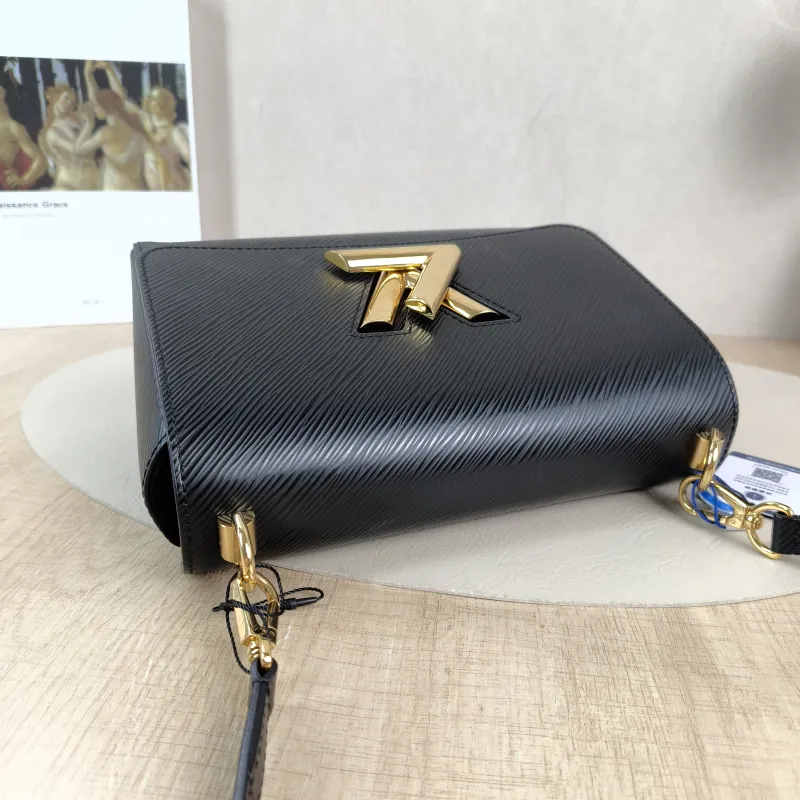 Louis Vuitton Crossbody Bag Twist Black Epi Embossed Calfskin Medium 23 × 9.5 × 17 cm — detail view 4 of 16
